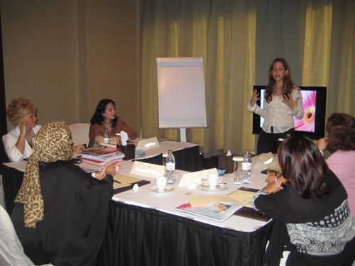 Ziena teaching an interior design training session